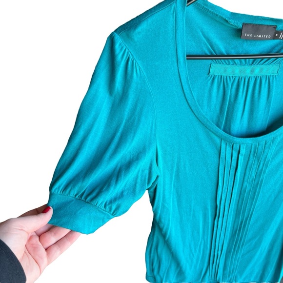 The Limited Women’s Teal Blue Short Sleeve Shirt Sz S - Picture 3 of 8